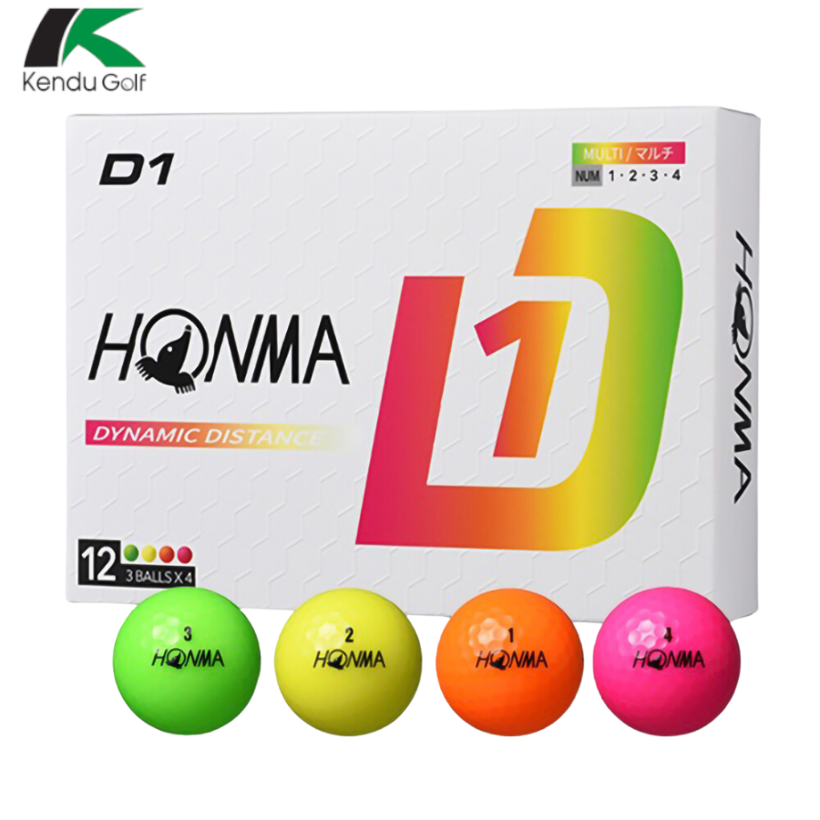 Bóng Golf Honma D1 Màu Vàng/Cam/Xanh/Multi